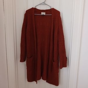 Universal Thread Long Rust Cardigan w/ Pockets